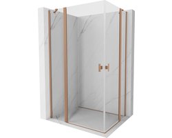 Mexen Mist Duo draaideur douchecabine 120 x 75 , transparant, geborsteld koper - 8A4-120-075-65-00