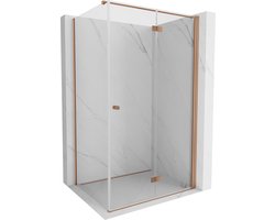 Mexen Mist-F opvouwbare douchecabine rechts 90 x 120 , transparant, geborsteld koper - 8A6T-090-120-65-00-P