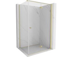 Mexen Mist-F vouwdeur douchecabine rechts 100 x 110 , transparant, geborsteld goud - 8A6T-100-110-55-00-P