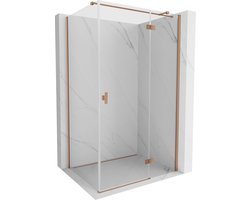 Mexen Mist-H T douchecabine pendeldeur rechts 95 x 100 , transparant, geborsteld koper - 8A5T-095-100-65-00-P