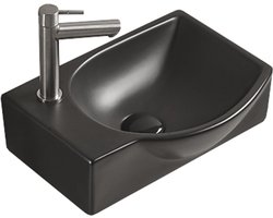 Mexen Mista opbouw wastafel rechts 40 x 28 cm, zwart mat - 22174085R