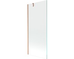 Mexen Next badwand 1-delig 80 x 150 , transparant, geborsteld koper - 895-080-000-00-00-65
