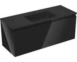 Mexen Orio badkamerkast 120 cm met wastafel Otis, 1 lade, zwart glans/zwart mat - 91A10-12047-1-BF70-W18M71
