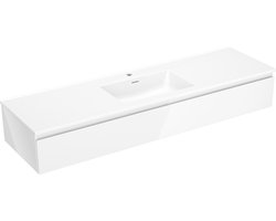 Mexen Orio badmeubelkast 160 cm met wastafel Otis, 1 lade, wit glanzend - 91A10-16023-1-BF00-W18M00