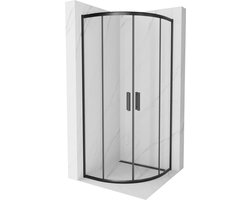 Mexen Rio douchecabine halfrond 90 x 90 , transparant, zwart - 863-090-090-70-00