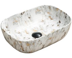 Mexen Rita opbouw waskom 45 x 32 cm, wit steen - 21084595