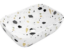 Mexen Rita opbouw waskom 45 x 32 cm, wit terrazzo steen - 21084587