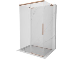 Mexen Rox-3S L 3-zijdige schuifdouchecabine 150 x 90 , transparant, geborsteld koper - 8C2L-150-090-65-00-3S