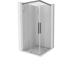 Mexen Rox Duo schuif douchecabine 90 x 90 cm, transparant, geweren metaal - 8C2D-090-090-95-00