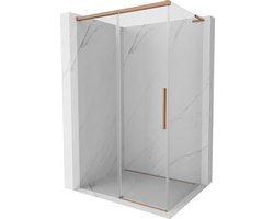 Mexen Rox L schuifdouchecabine 100 x 80 , transparant, geborsteld koper - 8C2L-100-080-65-00