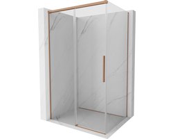 Mexen Rox schuifdouchecabine 100 x 80 , transparant, geborsteld koper - 8C2-100-080-65-00