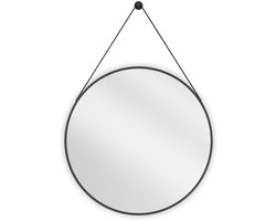 Mexen String ronde badkamer spiegel 70 , zwarte lijst - 9854-070-070-000-70