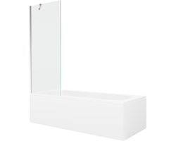 Mexen Vega rechthoekig bad 160 x 70 met bekleding en 1-delig scherm 70 , transparant, chroom - 550116070X9507000001