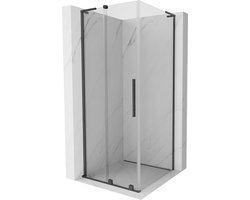 Mexen Velar L douchecabine schuifdeur 110 x 110 , transparant, geborsteld kanon grijs - 871-110-110-03-66