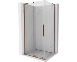 Mexen Velar L schuifbare douchecabine 120 x 90 , transparant, roze goud - 871-120-090-03-60