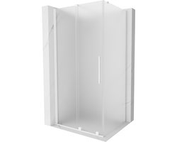 Mexen Velar schuifbare douchecabine 90 x 110 , matglas, wit - 871-090-110-31-20