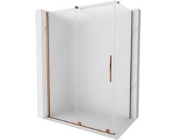 Mexen Velar schuifdouchecabine 150 x 90 , matglas, roze goud - 871-150-090-31-60