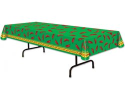 Mexicaans tafelkeed met pepers - 274 cm - plastic - tafellaken - Mexico thema