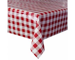 Mexicaans Tafelzeil Grote Ruit - 120 x 220 cm - Rood