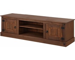 Mexico|TV-meubel met 2 deuren en 1 plank in grenen donker