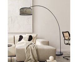 Mexlite Booglamp Solva Zwart Bamboe Naturel/Zwart