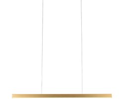 Mexlite BrightLine 4202GO Gouden Hanglamp - Modern, Hoogte Verstelbaar, 119x5x2 cm, Metaal, Voor Binnengebruik, Dimbaar Licht en Luxe Design