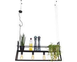 Mexlite - hanglamp - Buckley - zwart - metaal - grote eettafellamp - E27 - 2983ZW