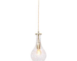 Mexlite - hanglamp - Grazio Glass - messing - glas metaal - Ø 14cm - E14 - 3493ME