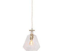 Mexlite - hanglamp - Grazio Glass - messing - glas metaal - Ø 18cm - E14 - 3492ME