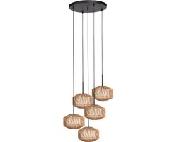 Mexlite - hanglamp - HaloSwap - naturel zwart - katoen - E27 - 4525ZW