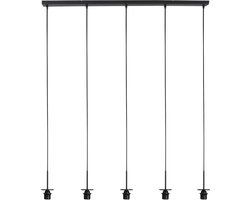 Mexlite - hanglamp - HaloSwap - zwart - glas - grote eettafellamp - E27 - 4280ZW