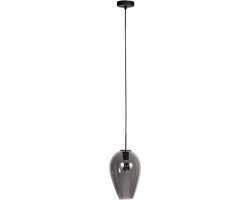 Mexlite - hanglamp - HaloSwap - zwart - glas smoke glas - bedlampje - E27 - 4289ZW