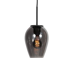 Mexlite - hanglamp - HaloSwap - zwart - glas smoke glas - bedlampje - E27 - 4290ZW