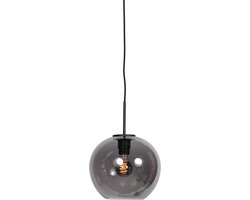 Mexlite - hanglamp - HaloSwap - zwart - glas smoke glas - bedlampje - E27 - 4293ZW