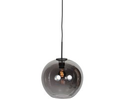 Mexlite - hanglamp - HaloSwap - zwart - glas smoke glas - bedlampje - E27 - 4294ZW