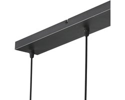 Mexlite - hanglamp - HaloSwap - zwart - linnen - grote eettafellamp - E27 - 4287ZW