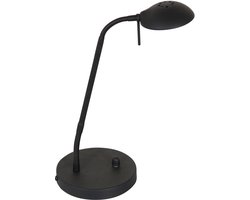 Mexlite - tafellamp - Biron - zwart - glas metaal - bureaulamp - LED - 7502ZW