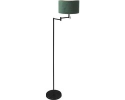 Mexlite - vloerlamp - Bella - zwart - metaal velours stof - Ø 45cm - E27 - 3890ZW