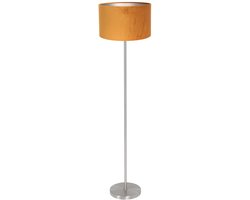 Mexlite - vloerlamp - Noor - goud staal - metaal textiel - schemerlamp - E27 - 4431ST