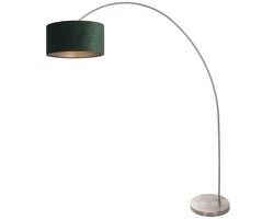 Mexlite - vloerlamp - Solva - staal - metaal stof - booglamp - E27 - 3913ST