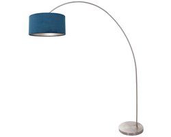 Mexlite - vloerlamp - Solva - staal - metaal stof - booglamp - E27 - 3914ST