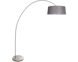 Mexlite - vloerlamp - Solva - staal - metaal textiel - booglamp - E27 - 4632ST