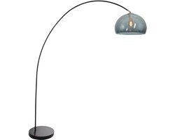 Mexlite - vloerlamp - Solva - zwart - kunststof metaal - booglamp - E27 - 3907ZW