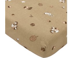 Meyco Baby Forest Animals Hoeslaken Ledikant - Sand - 60x120cm