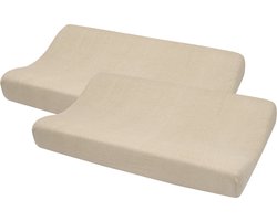 Meyco Baby Uni aankleedkussenhoes - 2-pack - badstof - sand - 50x70cm