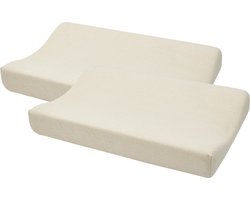 Meyco Baby Uni aankleedkussenhoes - 2-pack - badstof - soft sand - 50x70cm