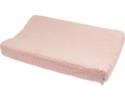 Meyco Baby Uni aankleedkussenhoes - pre-washed hydrofiel - soft pink - 50x70cm