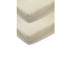Meyco Baby Uni hoeslaken ledikant - 2-pack - sand - 60x120cm