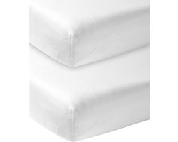 Meyco Baby Uni hoeslaken ledikant - 2-pack - white - 60x120cm