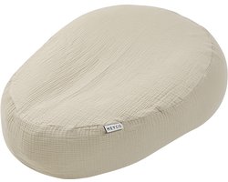 Meyco Baby Uni relaxhoes voor voedingskussen - pre-washed hydrofiel - sand